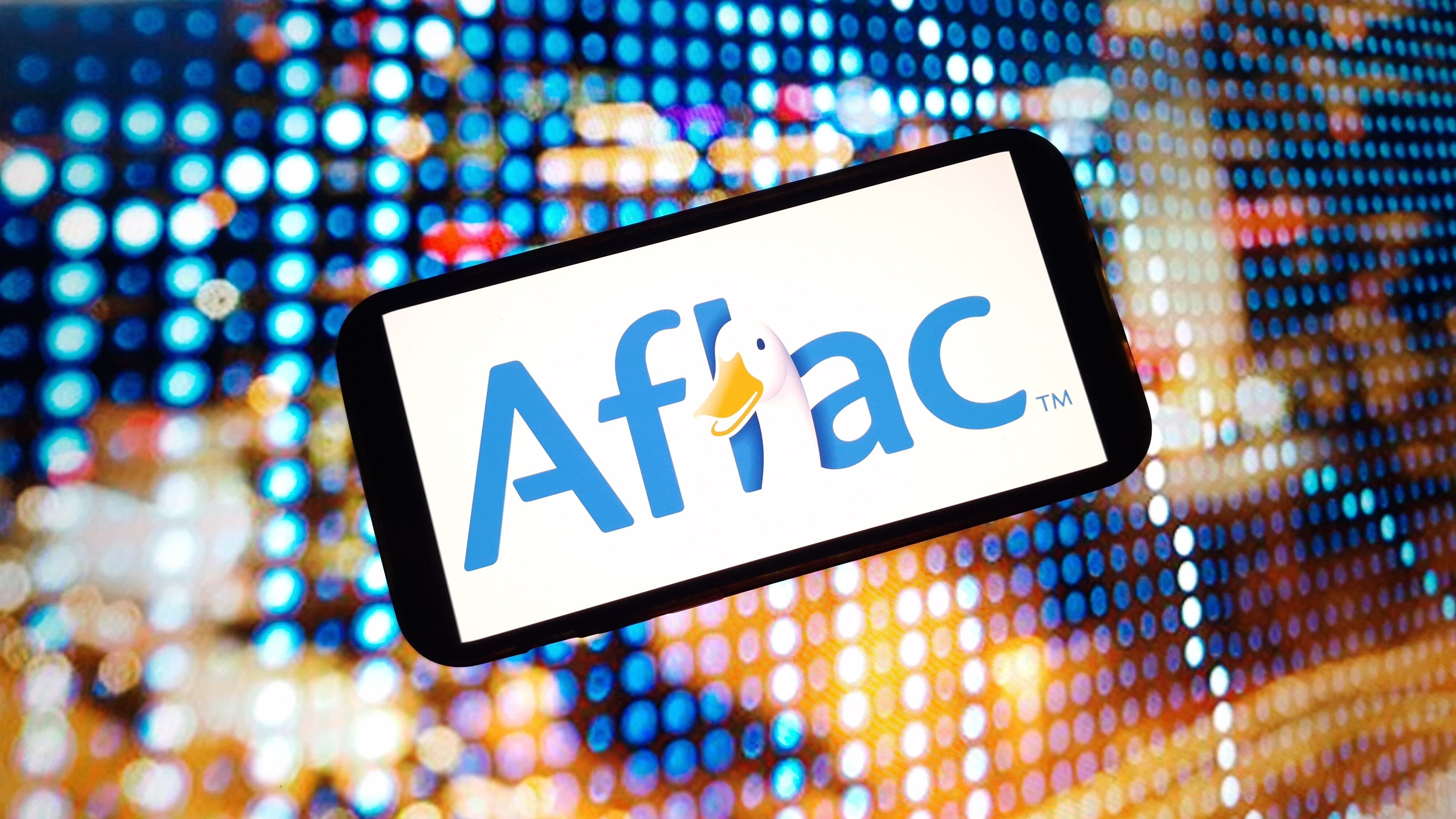 Aflac logo on a cell phone